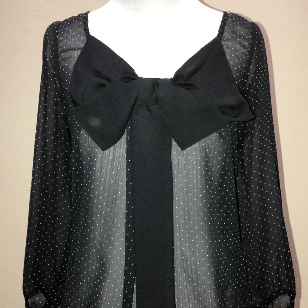 Zara Basic XS blouse with bow - Picture 4 of 5